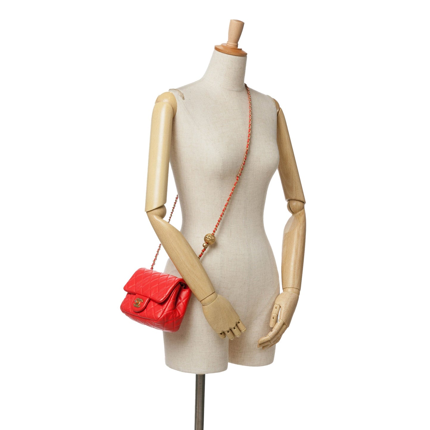 Chanel Sac Mini Square Classic Lambskin Pearl Crush Flap