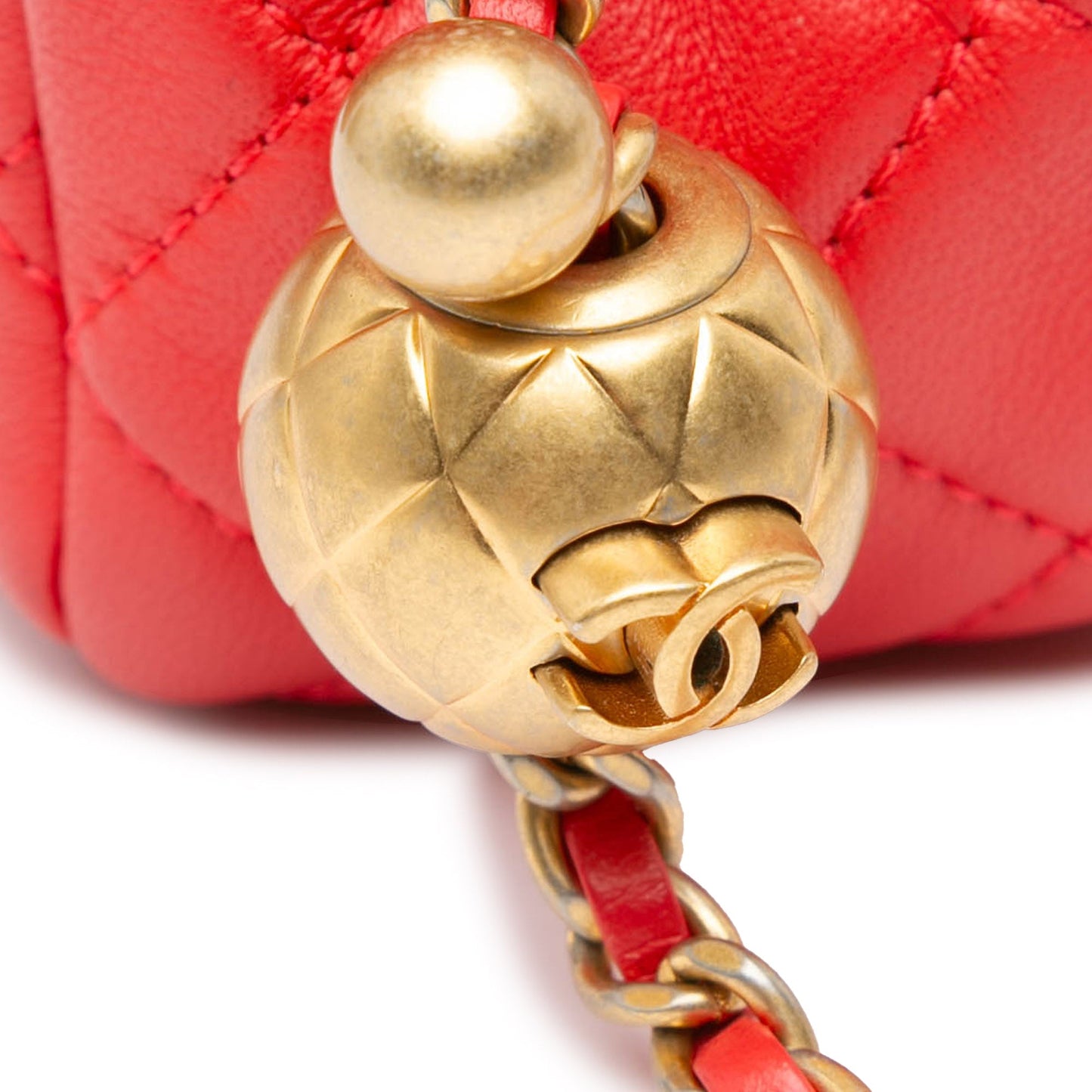 Chanel Sac Mini Square Classic Lambskin Pearl Crush Flap