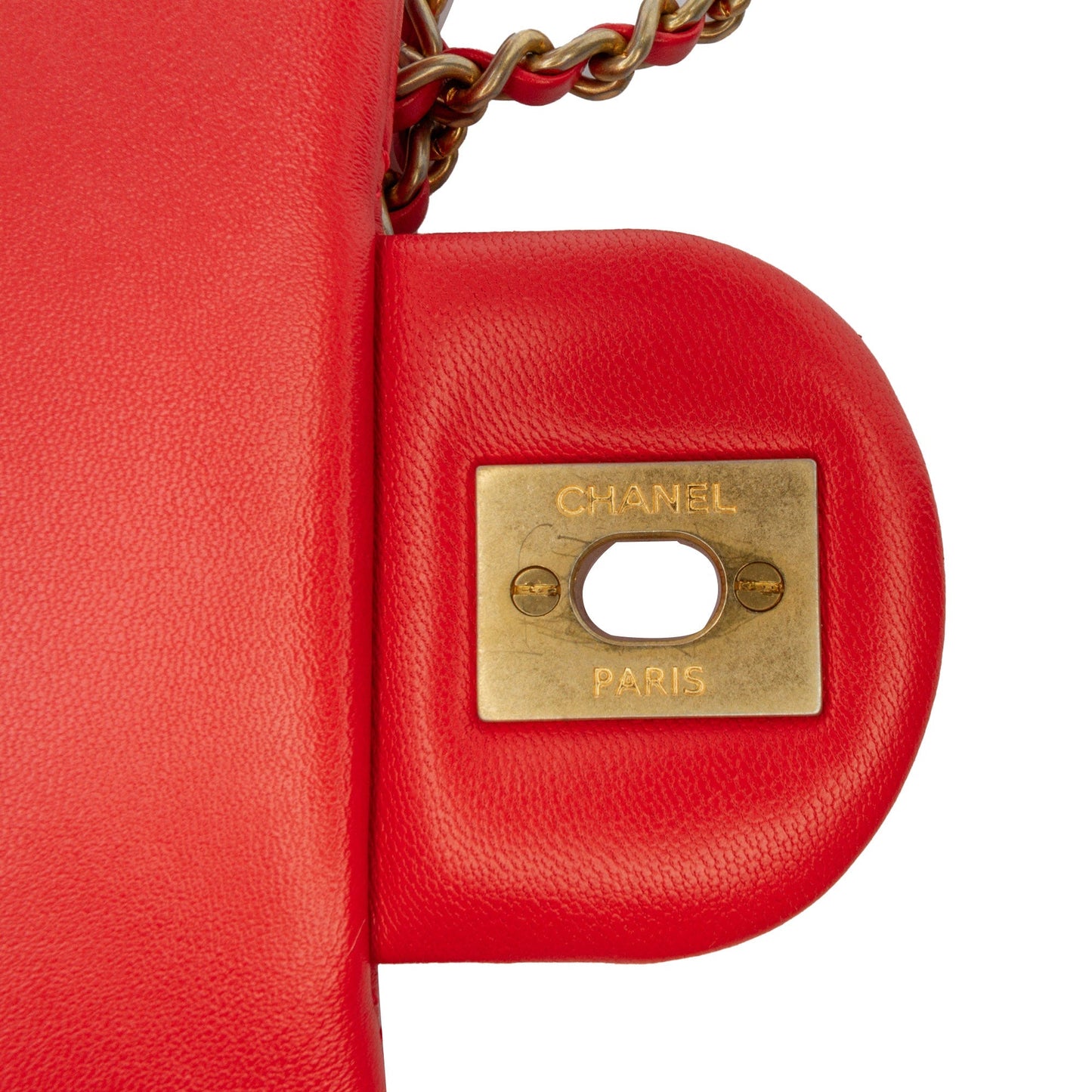 Chanel Sac Mini Square Classic Lambskin Pearl Crush Flap