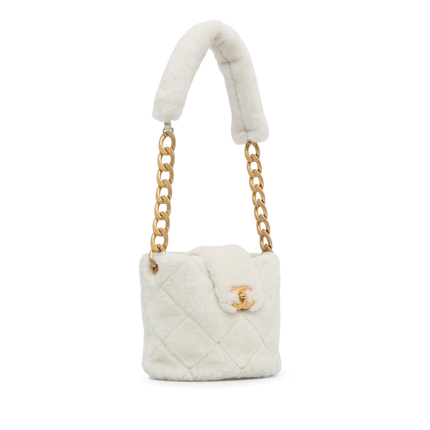 Chanel Sac Shearling CC Shoulder Bag