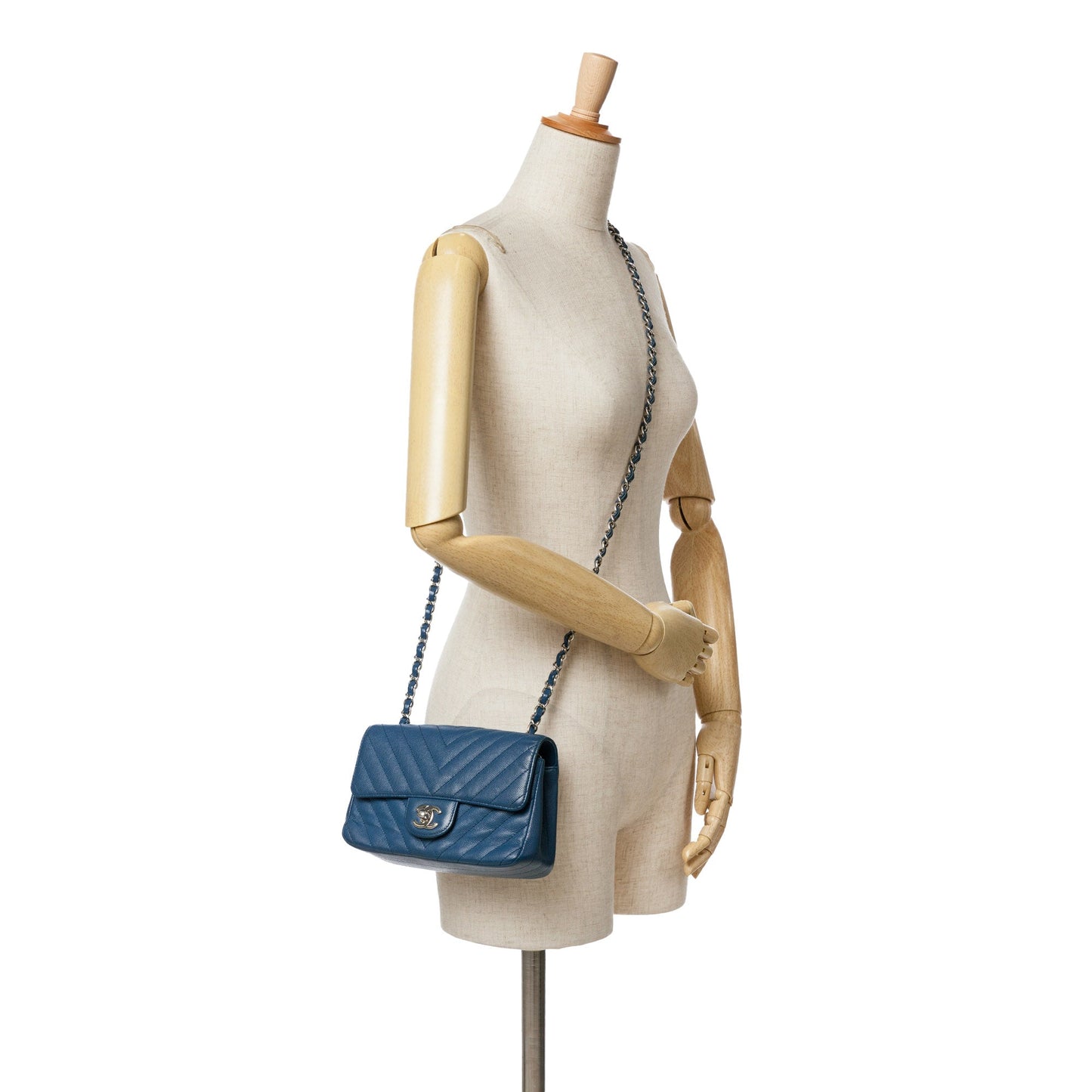 Chanel Sac Mini Rectangular Classic Chevron Caviar Single Flap