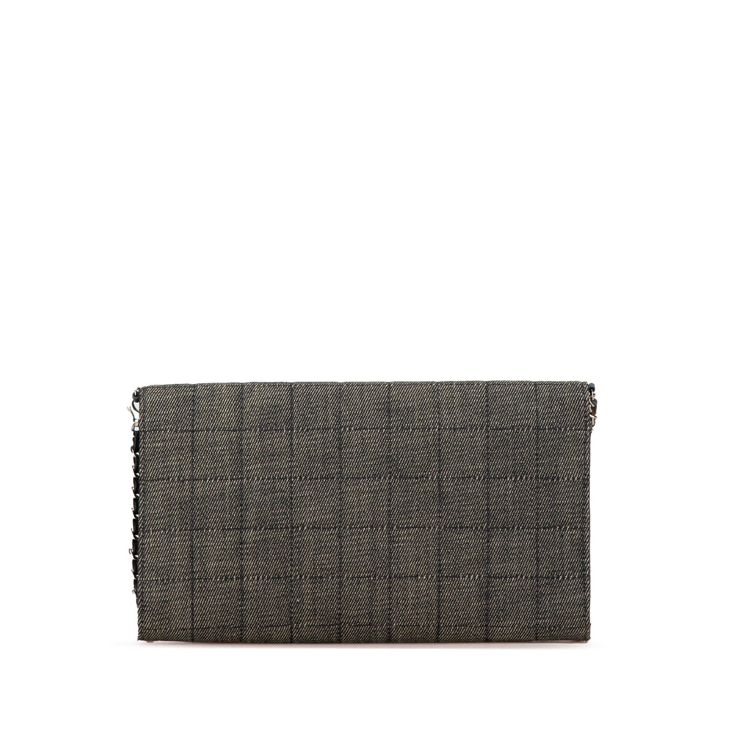 Gray Chanel Denim Choco Bar Chain Flap Shoulder Bag