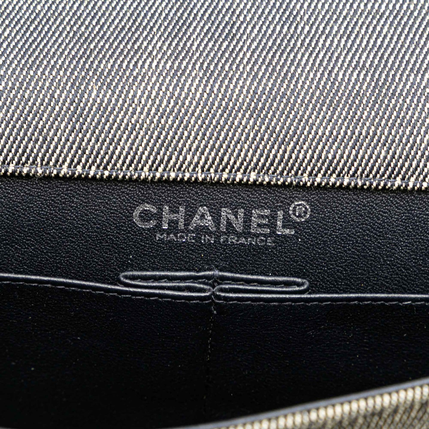 Gray Chanel Denim Choco Bar Chain Flap Shoulder Bag