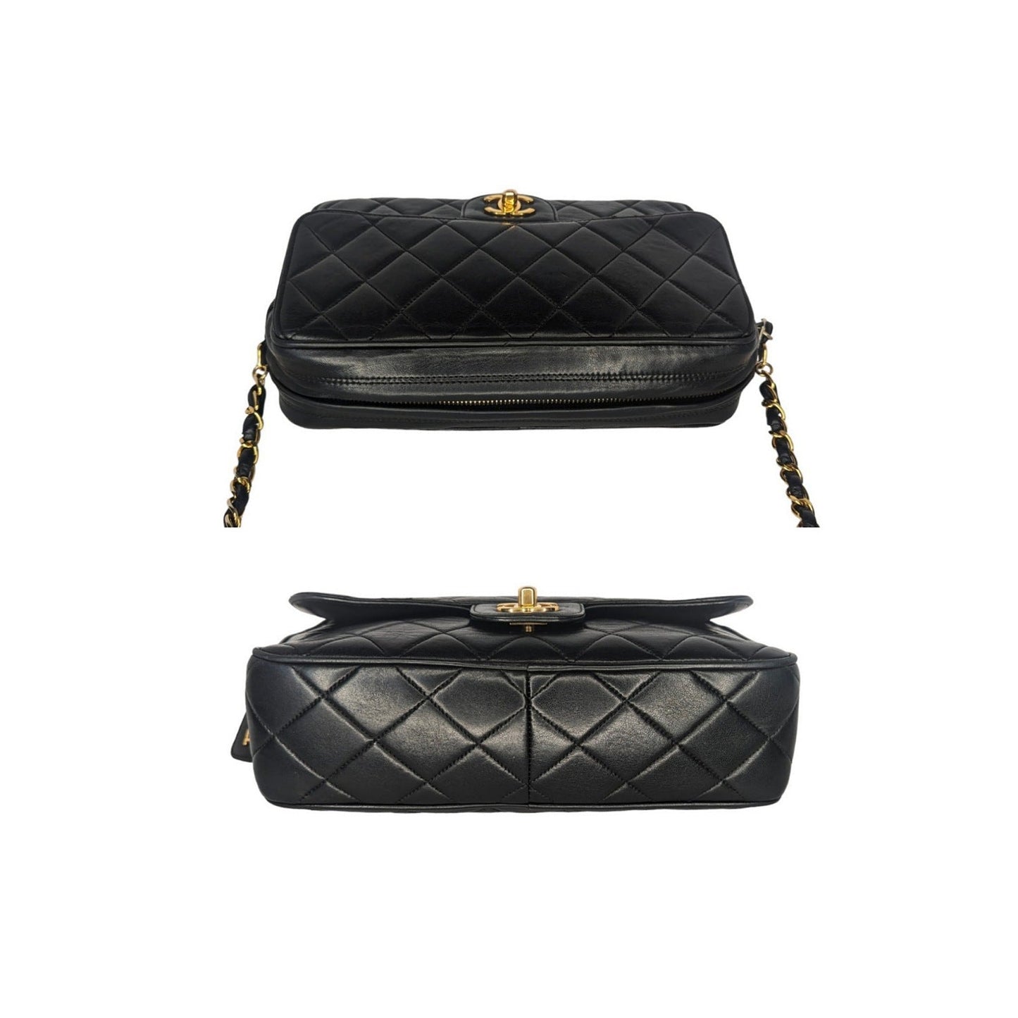 Chanel Vintage Lambskin Quilted Front Pocket Camera Bag