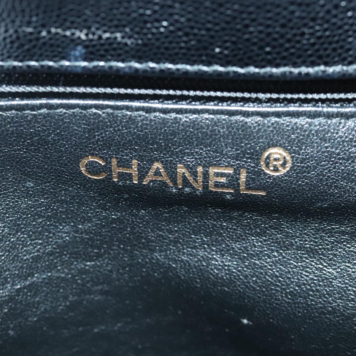 CHANEL COCO Mark Shoulder Bag Caviar Skin Black CC 90649