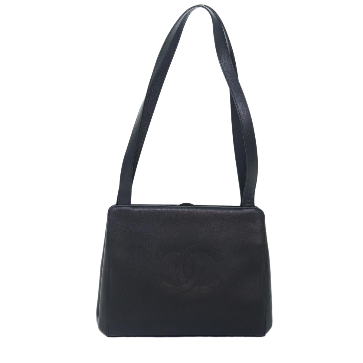 CHANEL COCO Mark Shoulder Bag Caviar Skin Black CC 90649