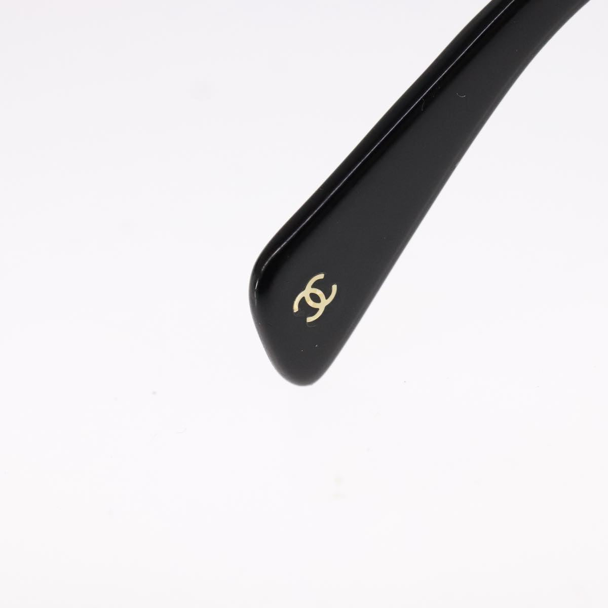 CHANEL Stone Sunglasses plastic Black CC 90919