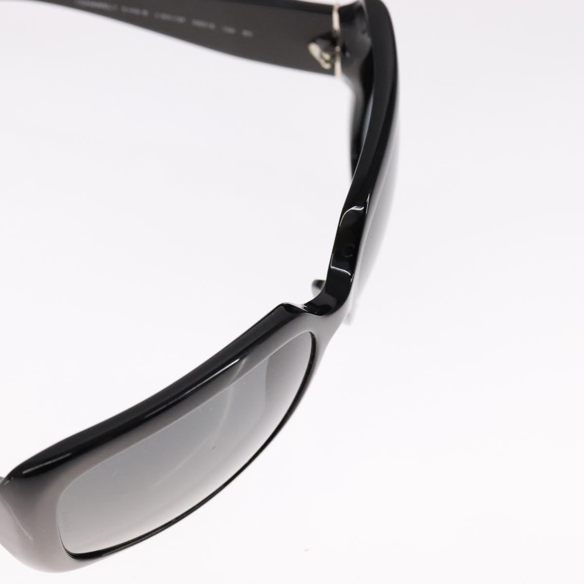CHANEL Stone Sunglasses plastic Black CC 90919