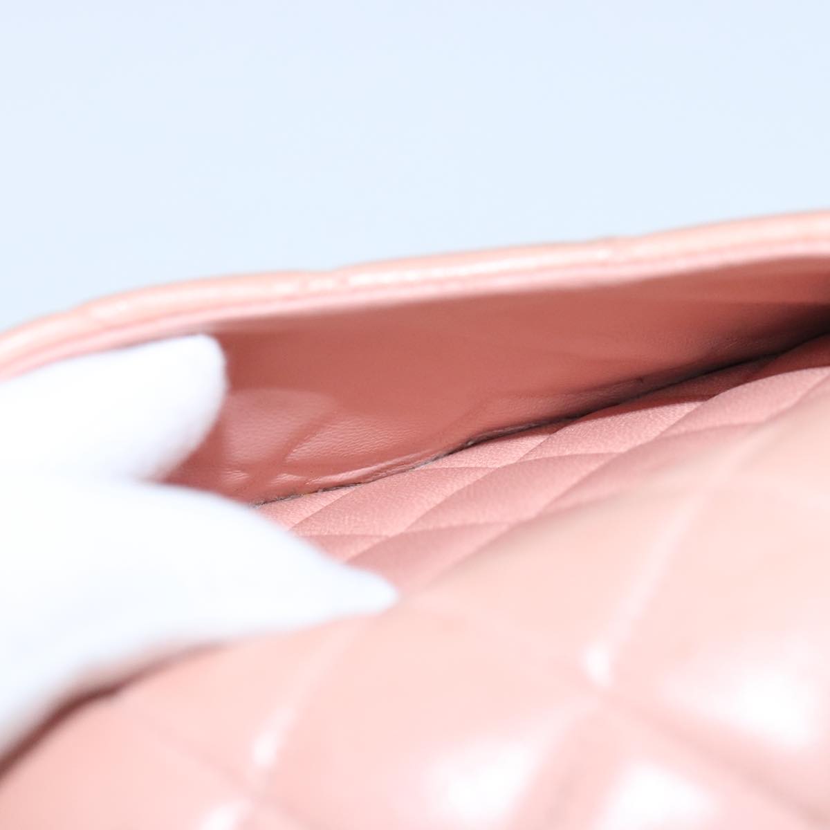 CHANEL Parent Child Bag Hand Bag Lamb Skin Pink Gold CC 90957A