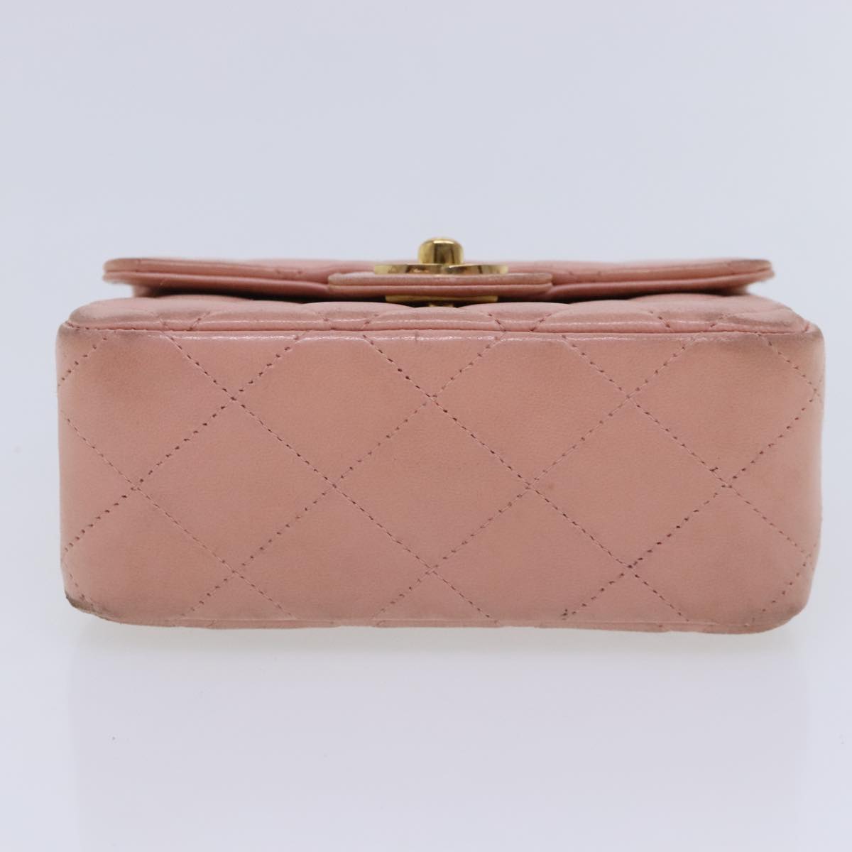 CHANEL Parent Child Bag Hand Bag Lamb Skin Pink Gold CC 90957A