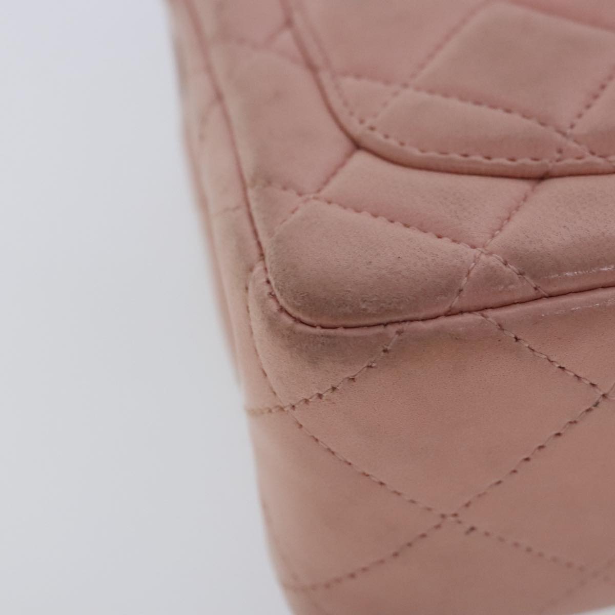 CHANEL Parent Child Bag Hand Bag Lamb Skin Pink Gold CC 90957A