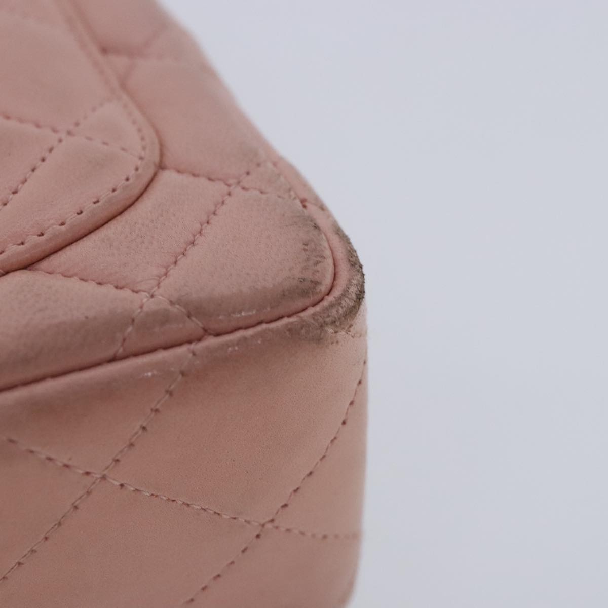CHANEL Parent Child Bag Hand Bag Lamb Skin Pink Gold CC 90957A