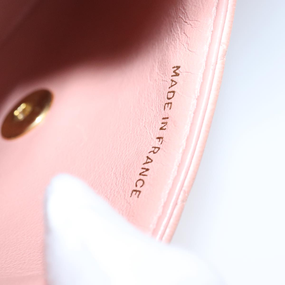 CHANEL Parent Child Bag Hand Bag Lamb Skin Pink Gold CC 90957A