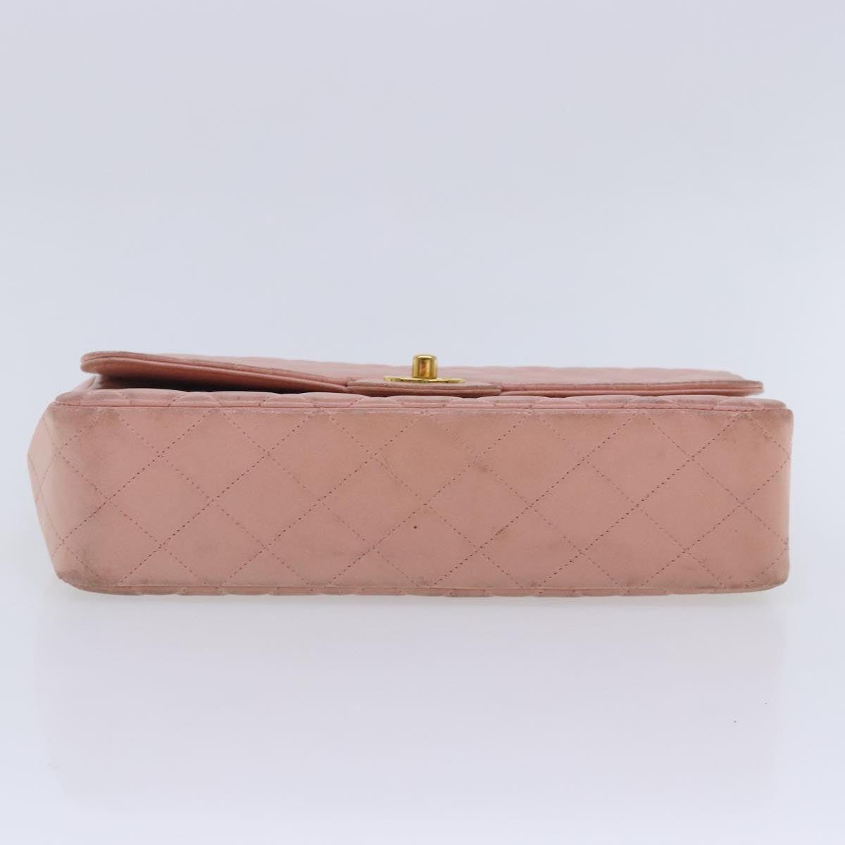 CHANEL Parent Child Bag Hand Bag Lamb Skin Pink Gold CC 90957A