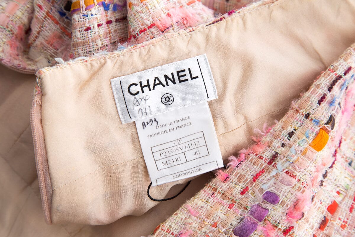 Chanel 2004 Spring Multicolor Tweed Mini Skirt SZ 40