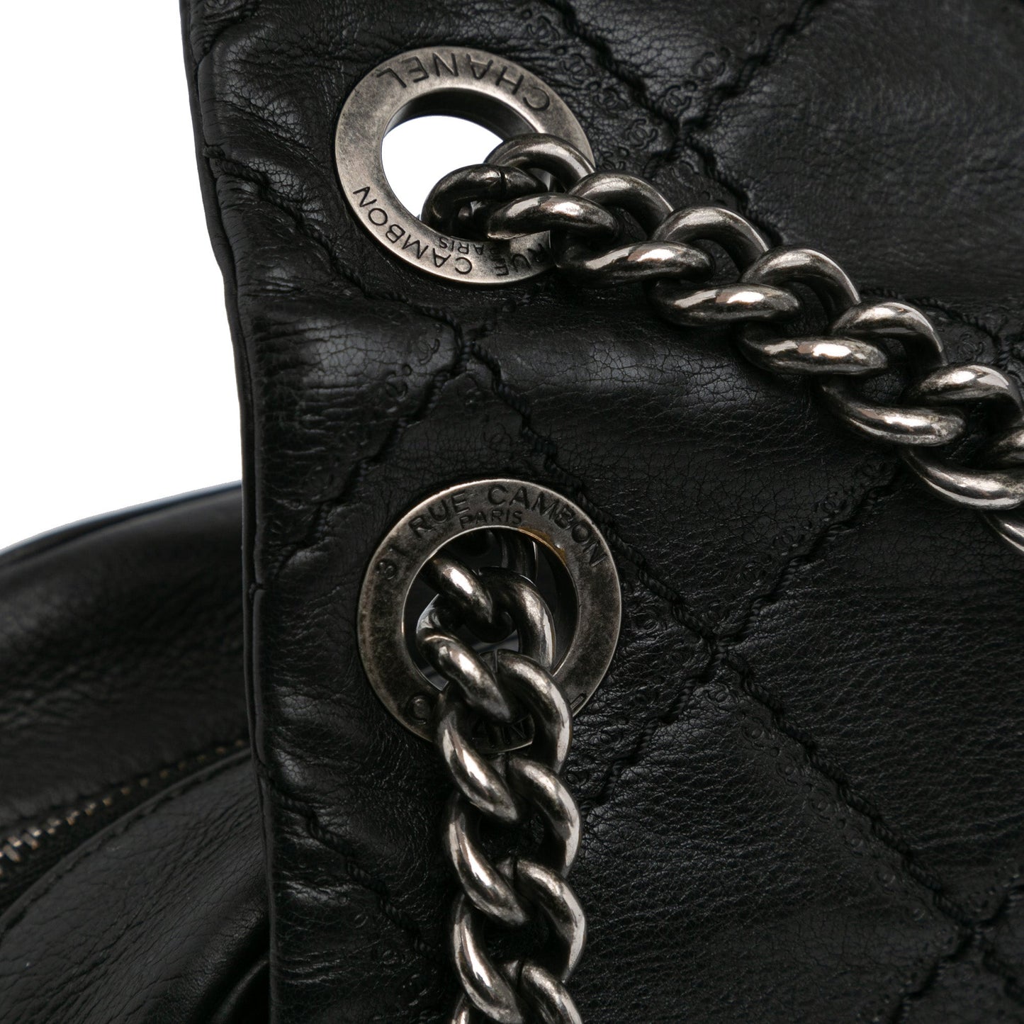 Black Chanel Paris Edinburgh Jumbo Calfskin Coco Sporran Flap Shoulder Bag