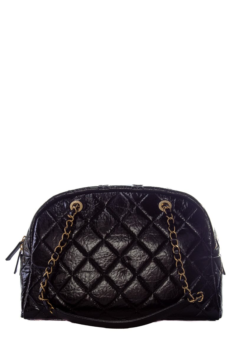 Chanel Black CC diamond Quilted Bowling GHW Handbag ( 2023 Cruise)