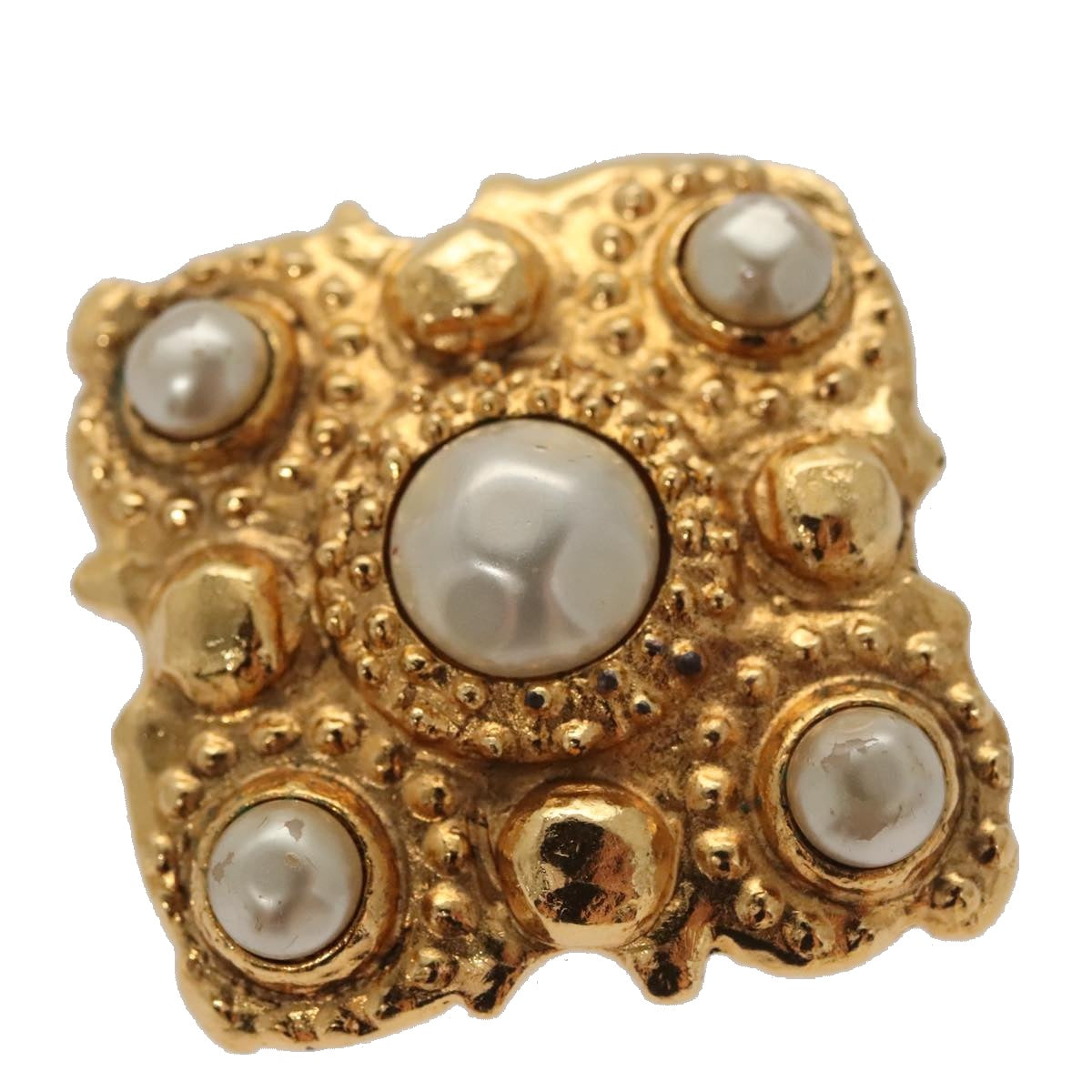 CHANEL Brooch metal Gold CC 92879