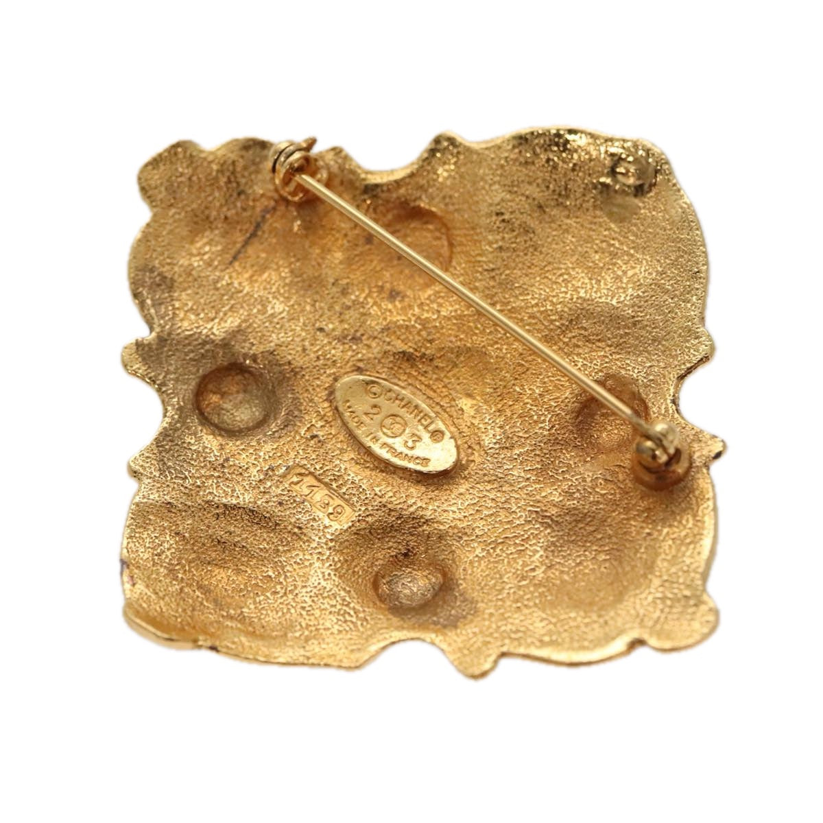 CHANEL Brooch metal Gold CC 92879