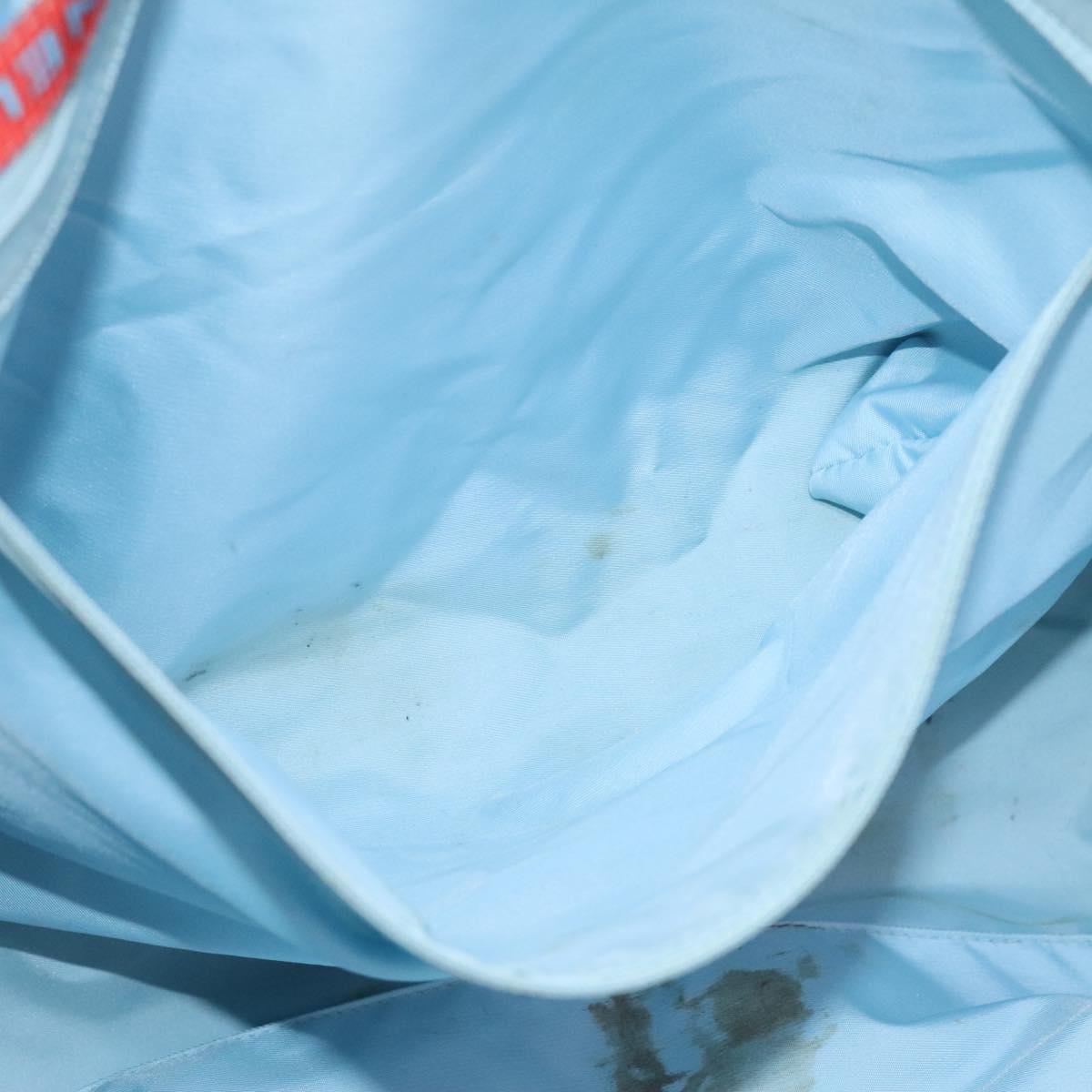 CHANEL New Travel Line Tote Bag Nylon Leather Baby Blue Silver CC 93431