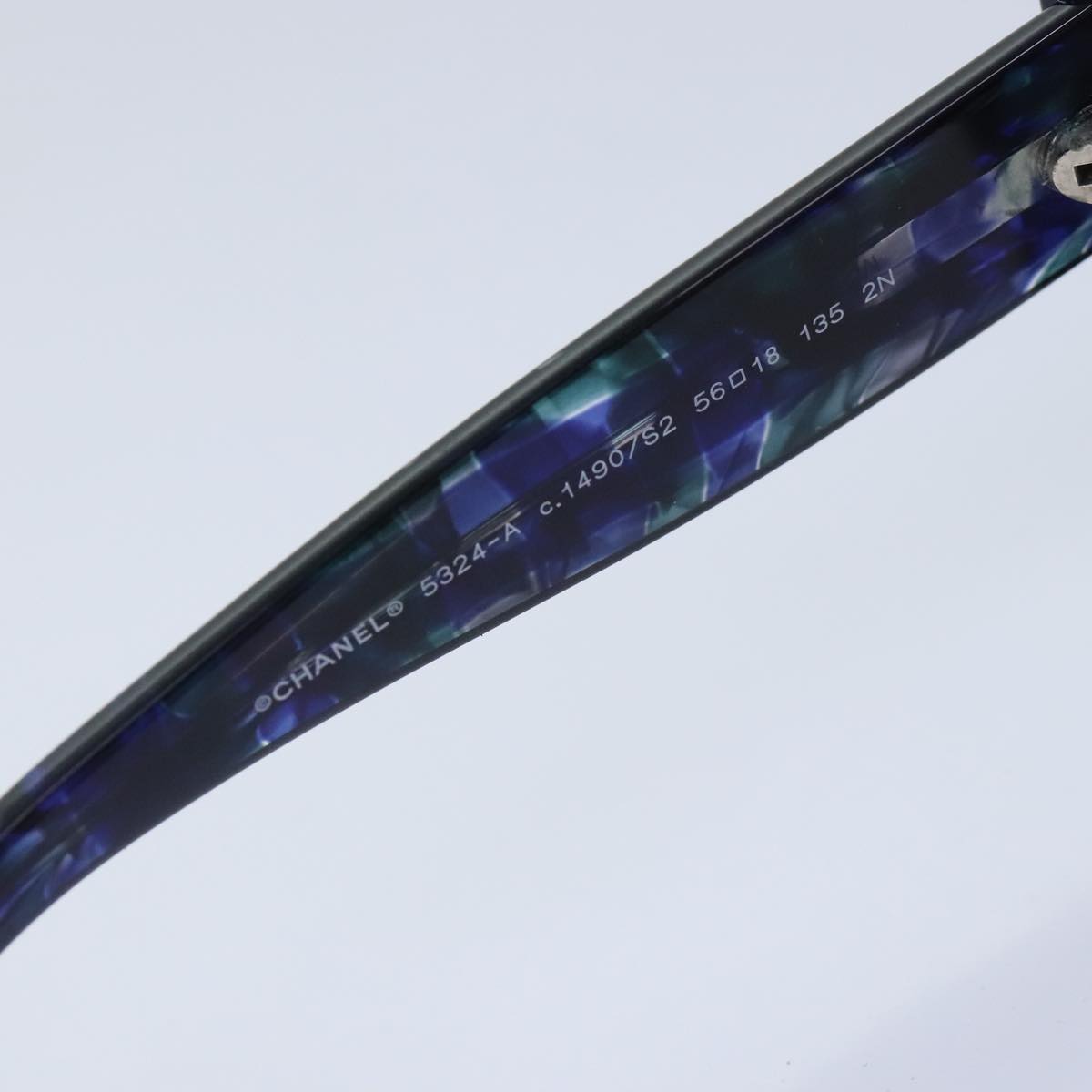 CHANEL Sunglasses plastic Navy Blue CC 93459