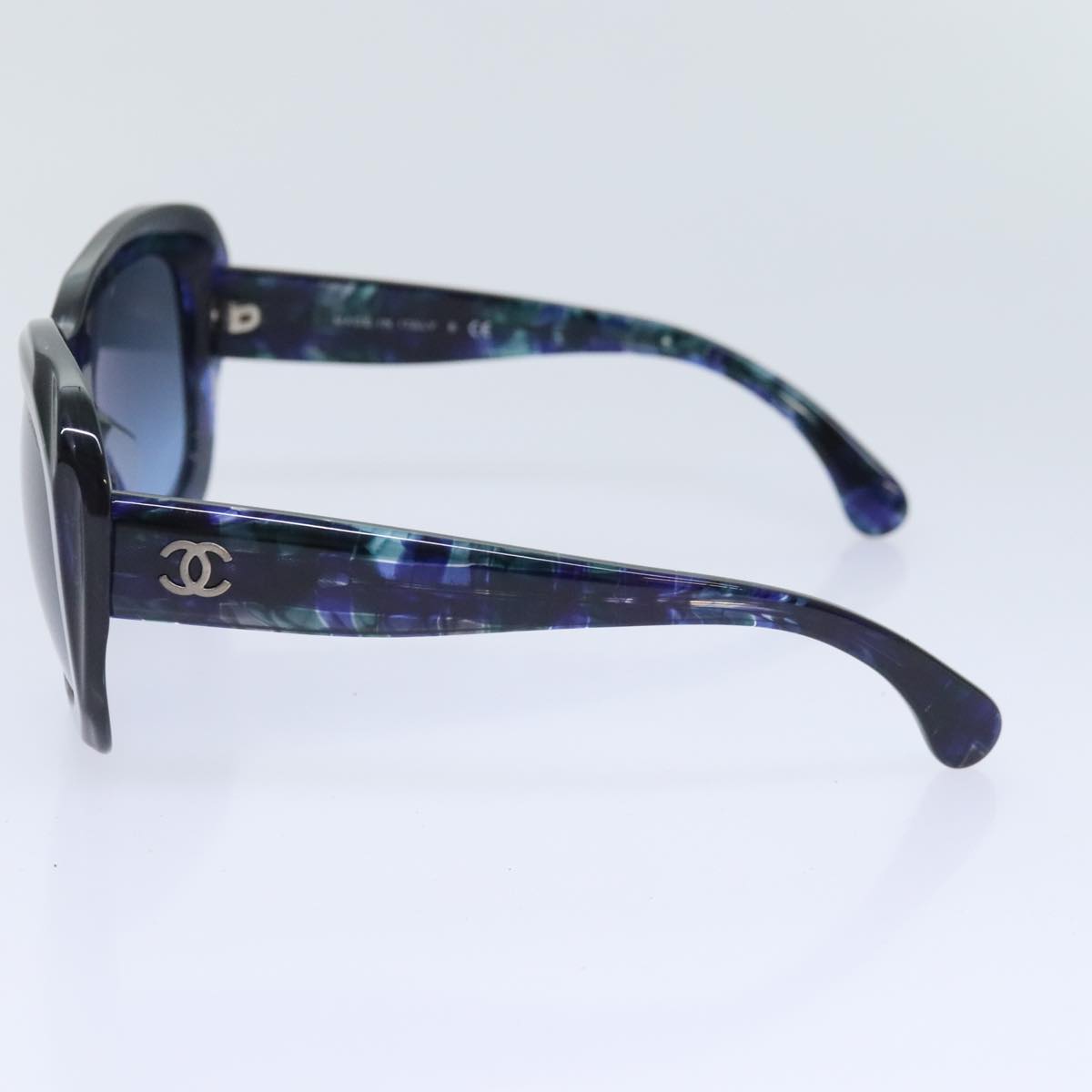 CHANEL Sunglasses plastic Navy Blue CC 93459