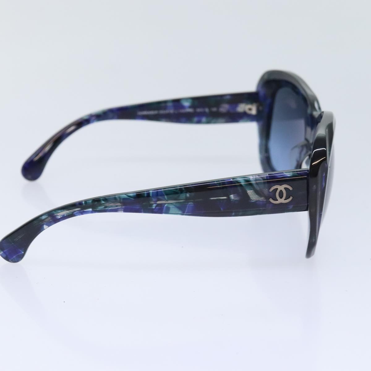 CHANEL Sunglasses plastic Navy Blue CC 93459