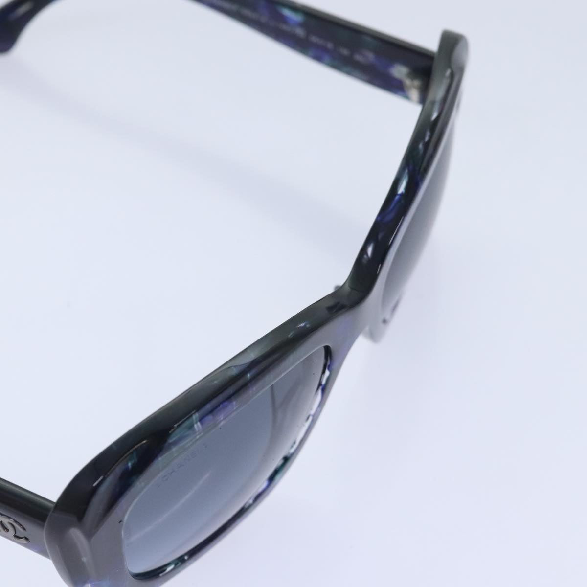 CHANEL Sunglasses plastic Navy Blue CC 93459