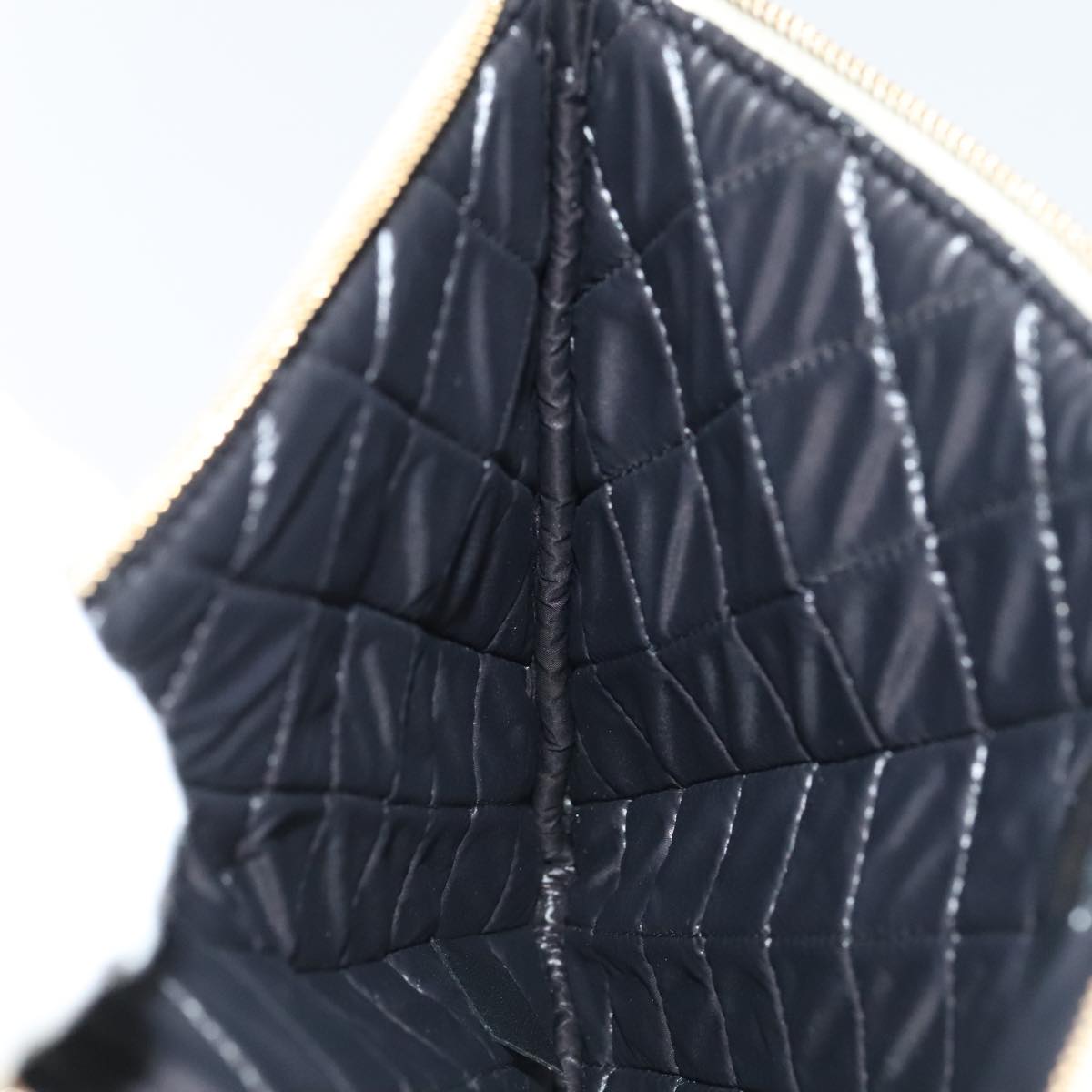 CHANEL Clutch Bag Leather Black Gold CC 93804A