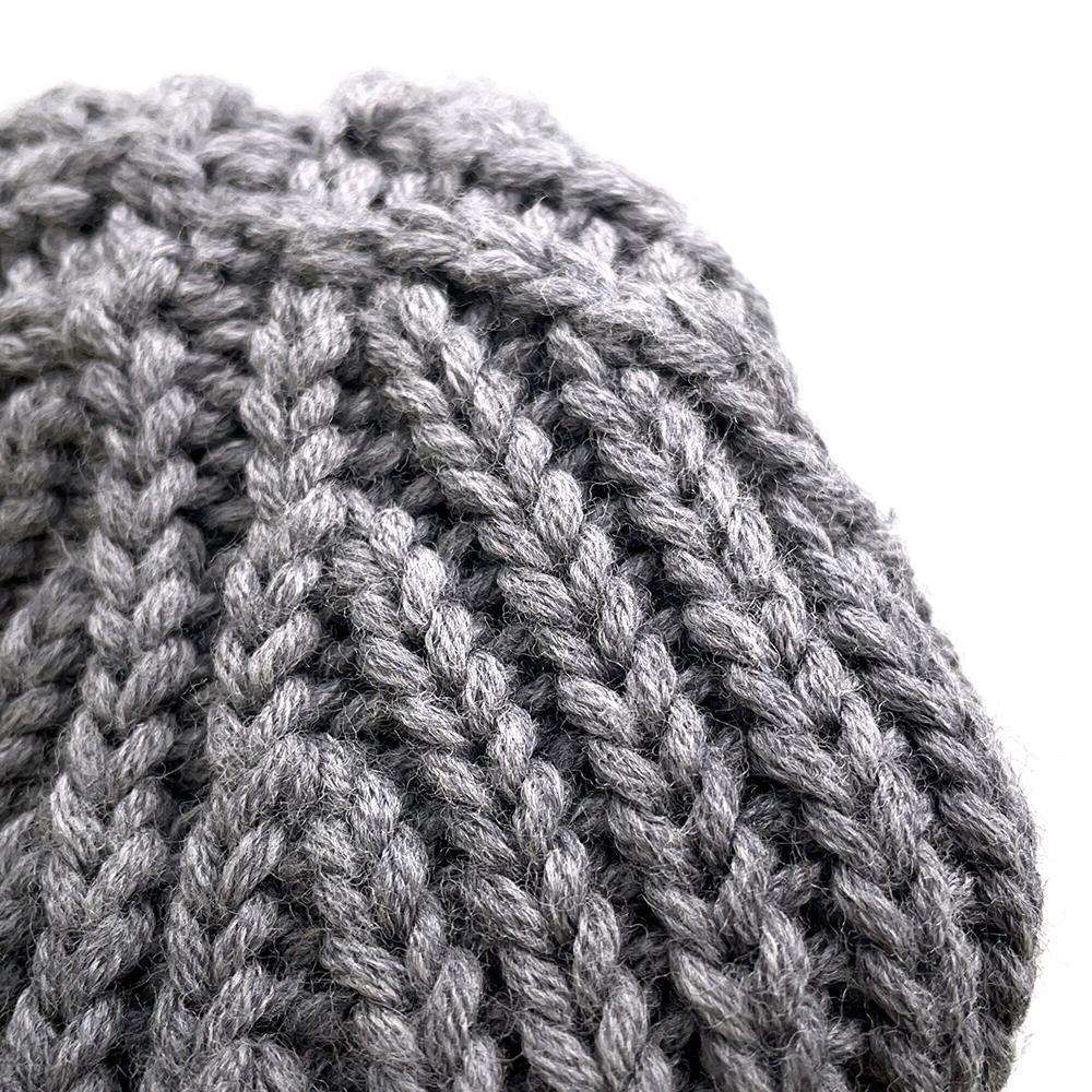GUCCI Cherie Knit hat Gray/Red/Navy 429753 Wool 100%