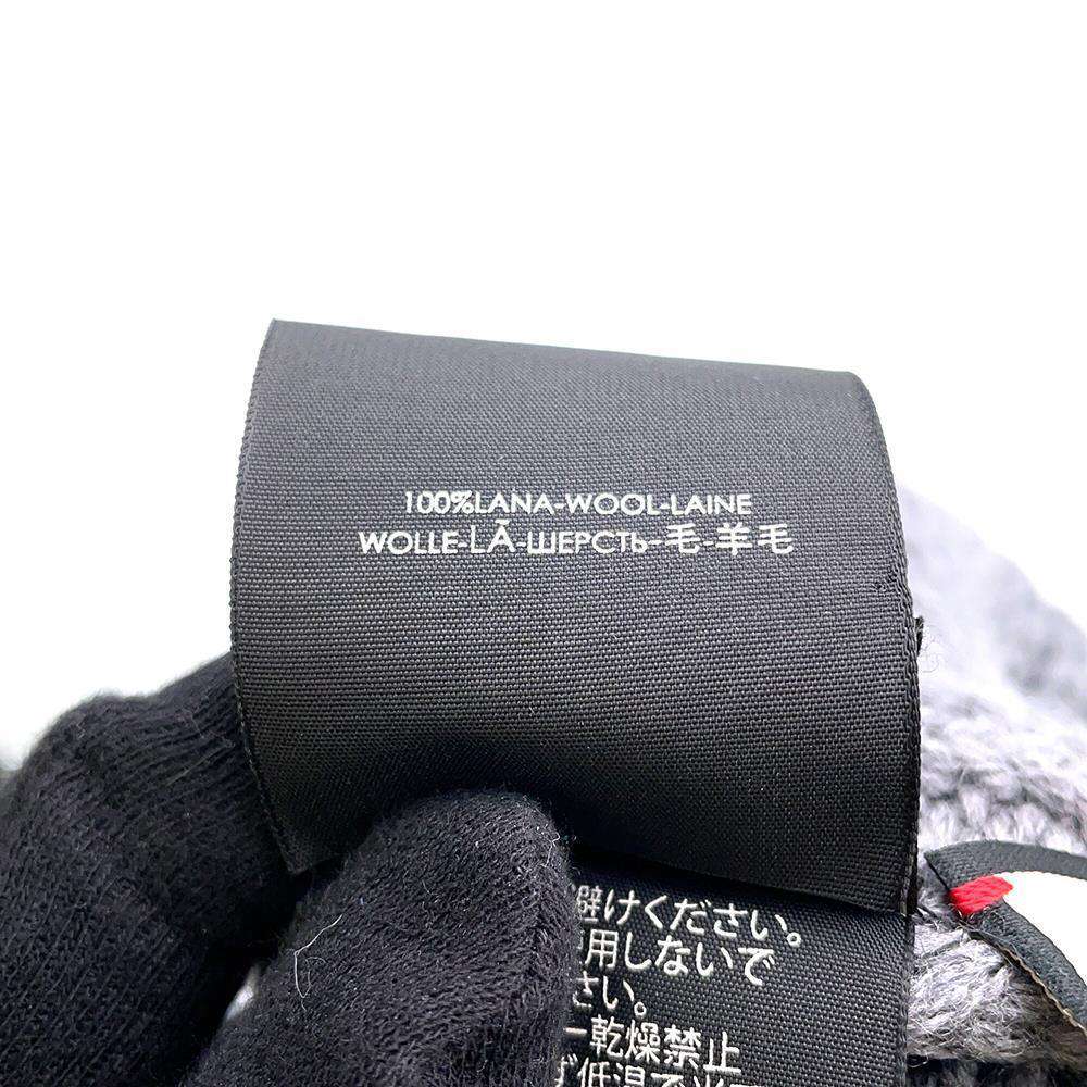 GUCCI Cherie Knit hat Gray/Red/Navy 429753 Wool 100%