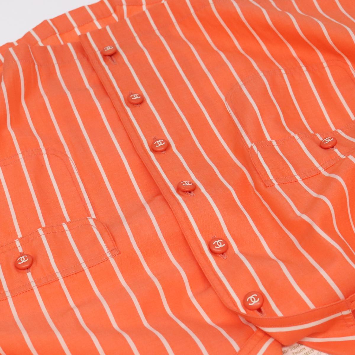 CHANEL Shirt Cotton Orange CC 94245A