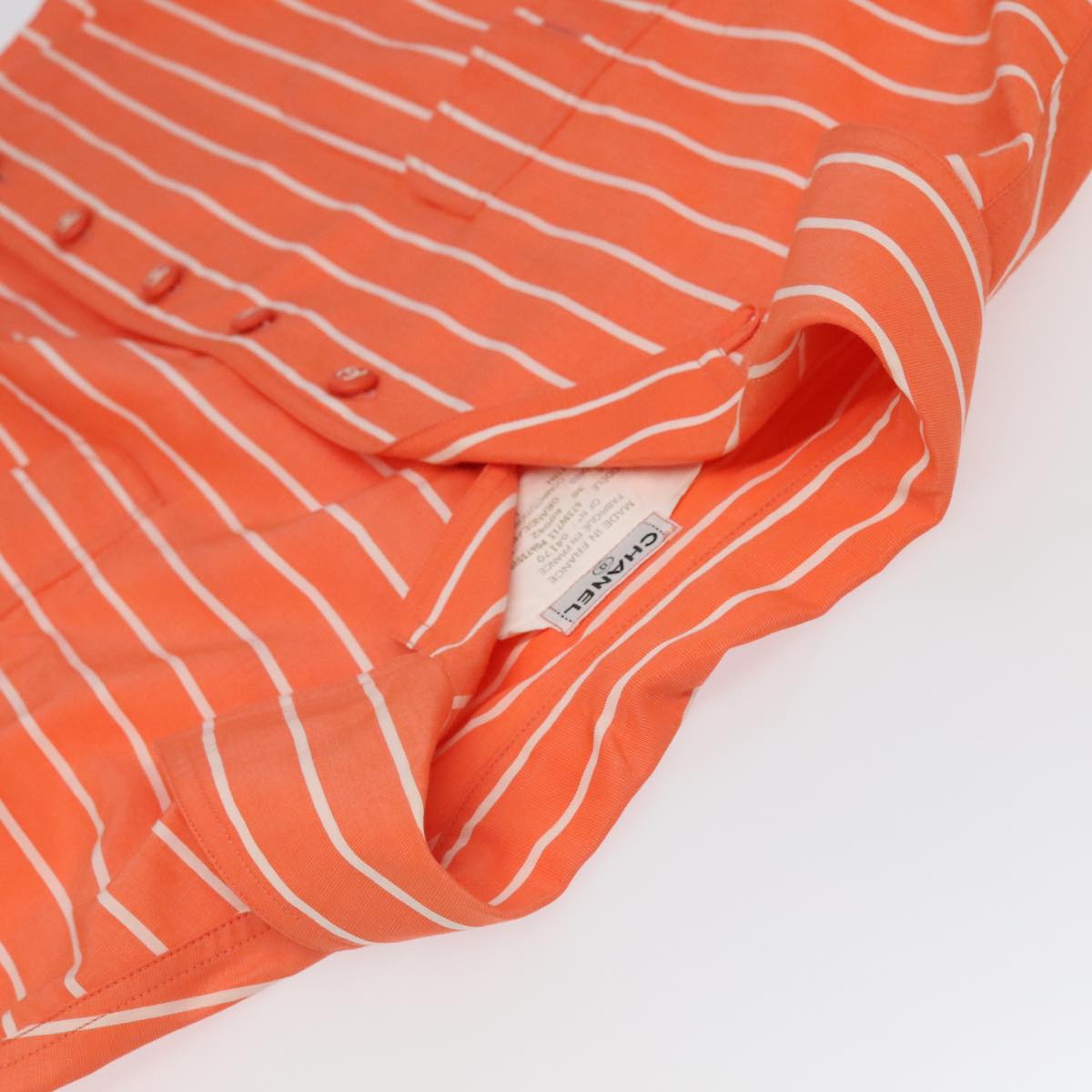 CHANEL Shirt Cotton Orange CC 94245A