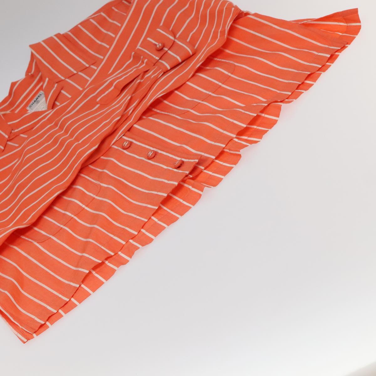 CHANEL Shirt Cotton Orange CC 94245A