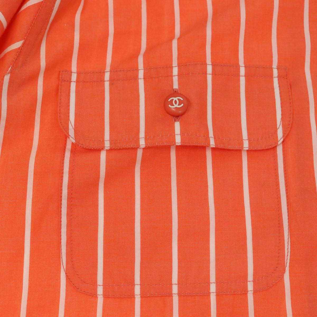 CHANEL Shirt Cotton Orange CC 94245A