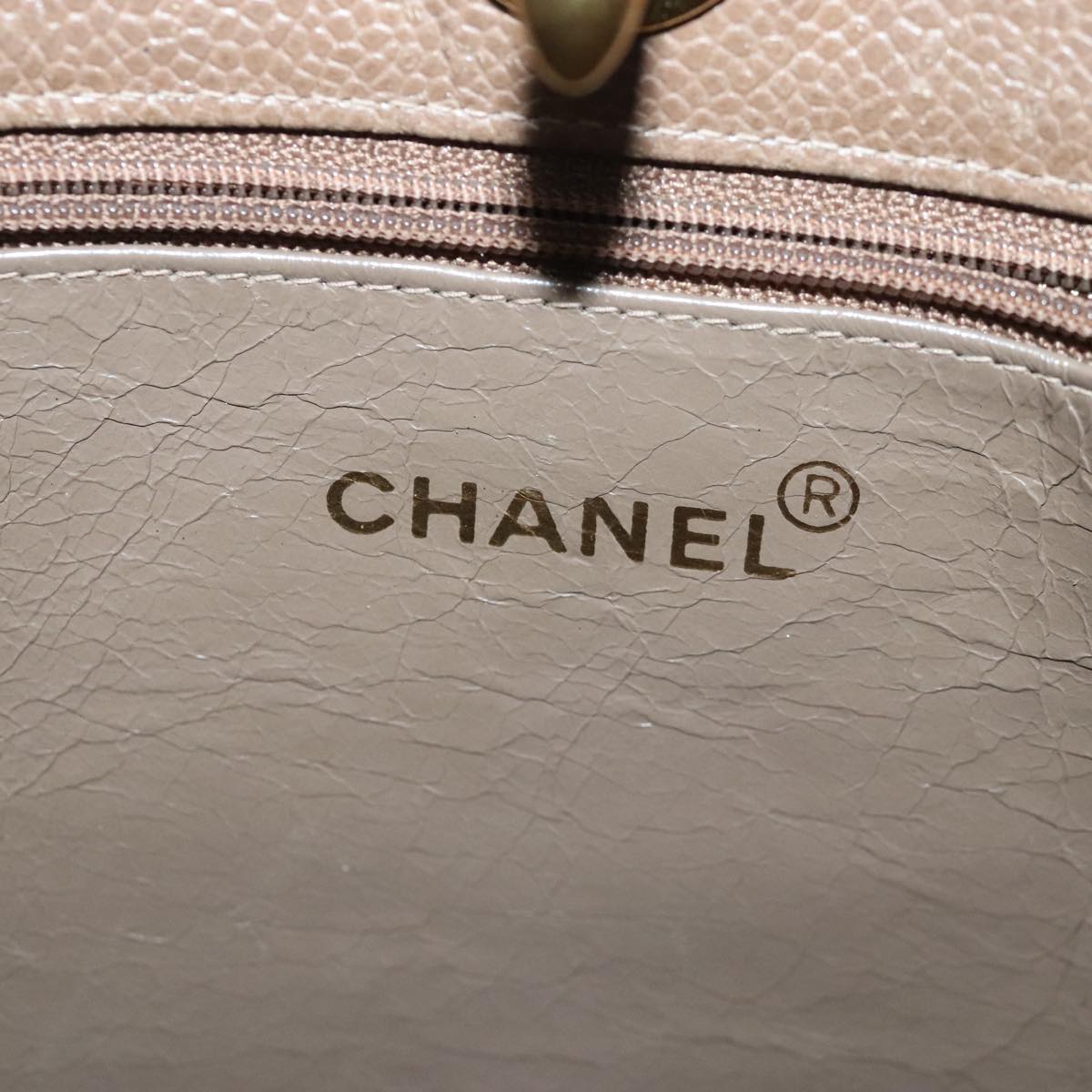 CHANEL Matelasse Chain Shoulder Bag Caviar Skin Brown Gold CC 94306