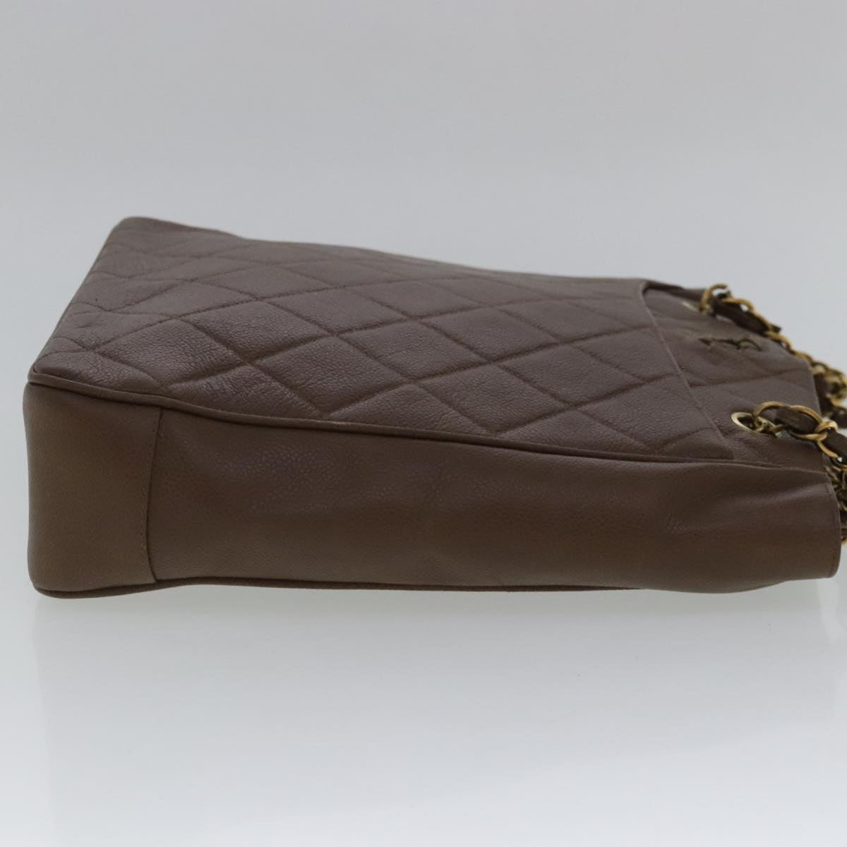 CHANEL Matelasse Chain Shoulder Bag Caviar Skin Brown Gold CC 94306
