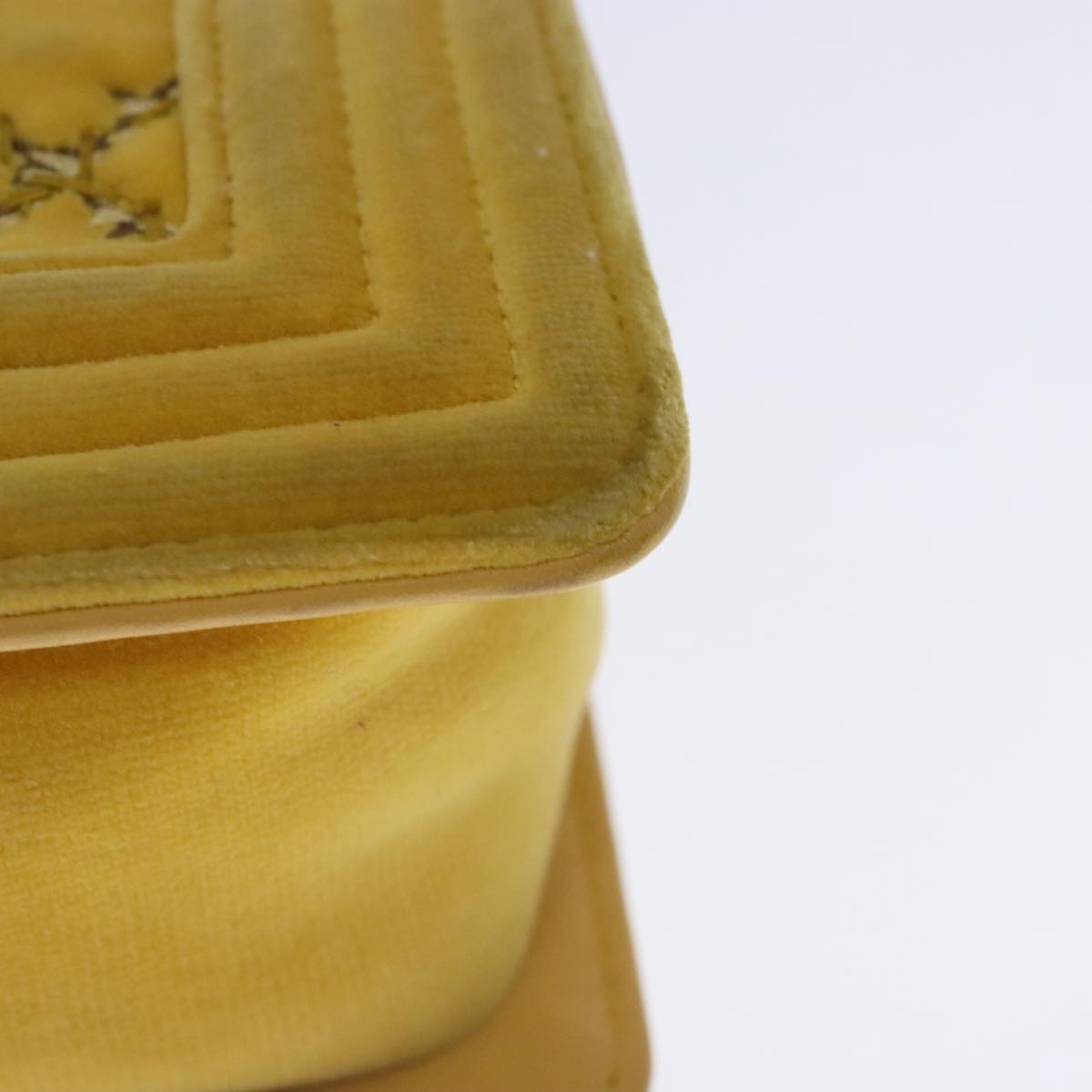 CHANEL Matelasse 20 Chain Boy Chanel Shoulder Bag Velor Yellow CC 94468A