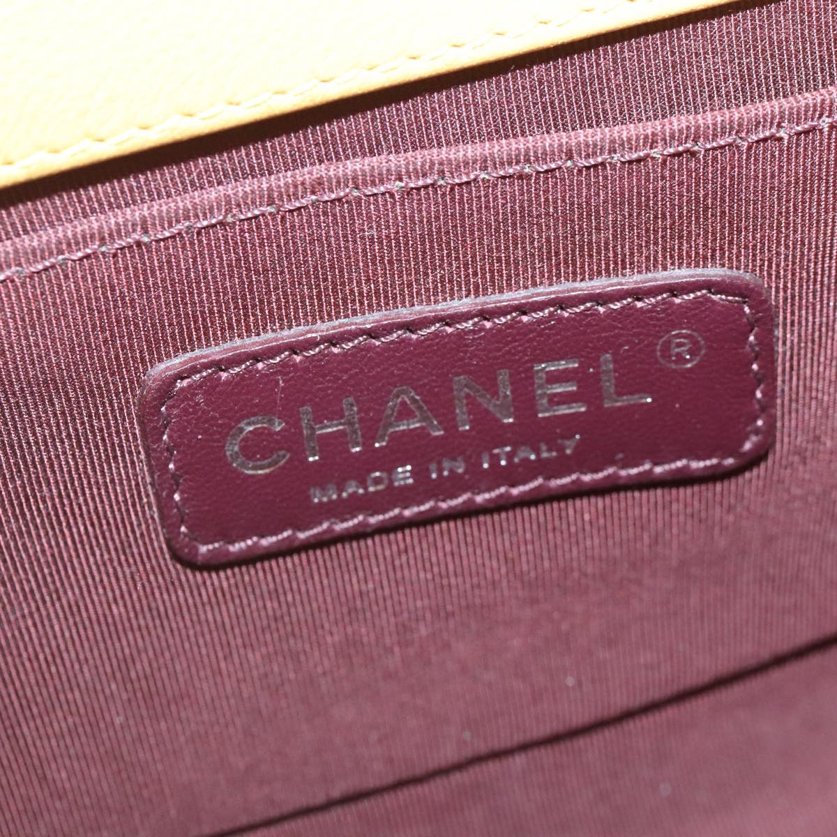 CHANEL Matelasse 20 Chain Boy Chanel Shoulder Bag Velor Yellow CC 94468A