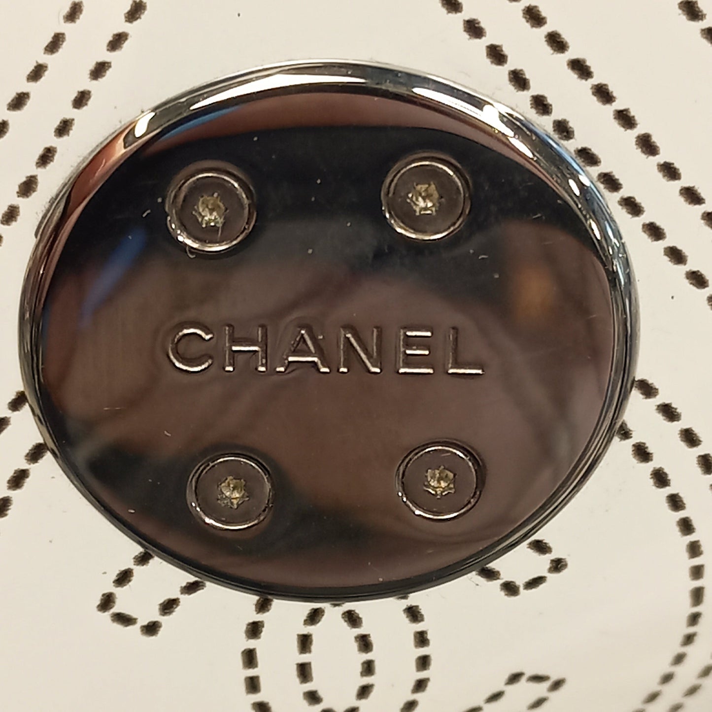 Chanel Sac Crumpled Calfskin PVC Camellia Bucket