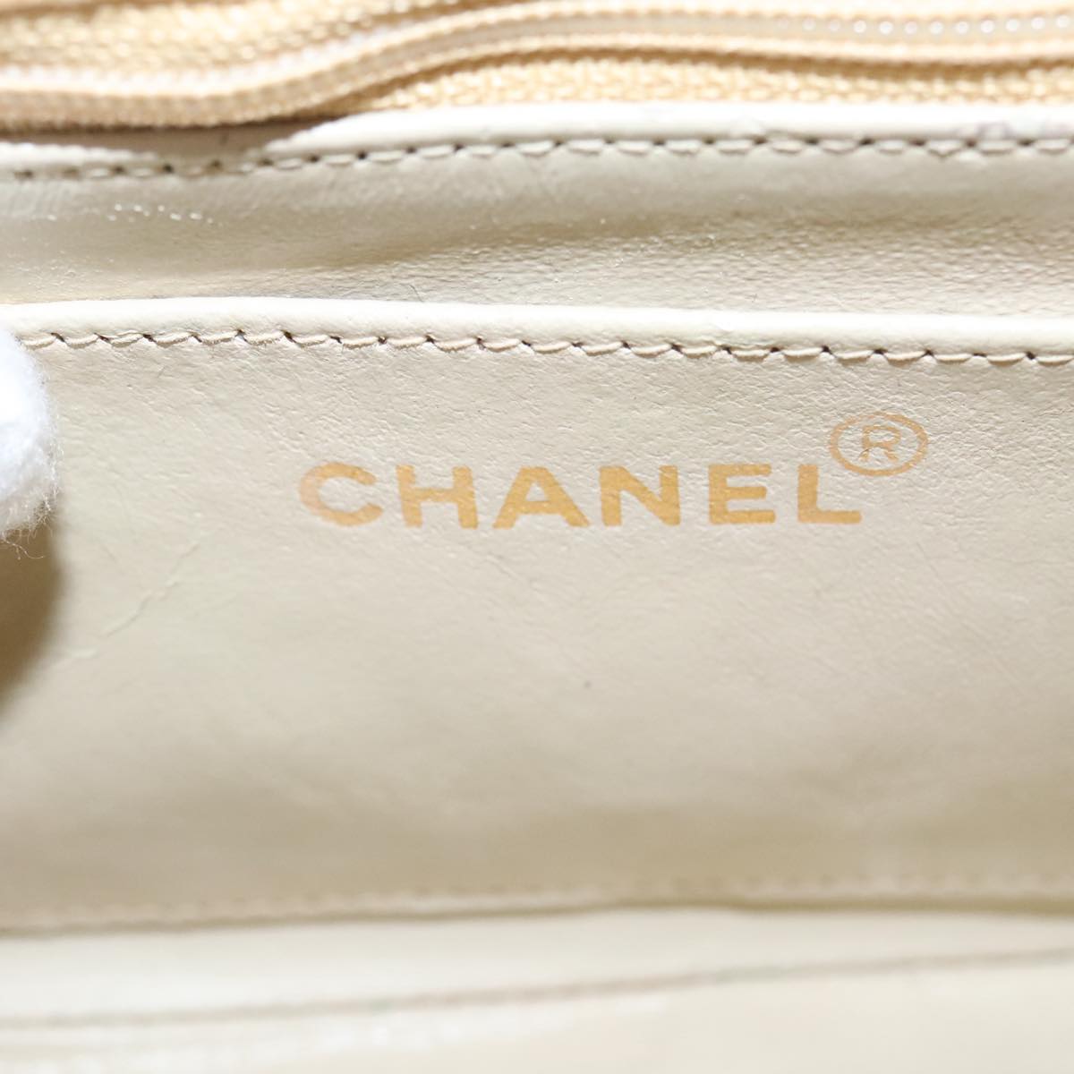 CHANEL Matelasse Chain Shoulder Bag Canvas Beige Gold CC 96216