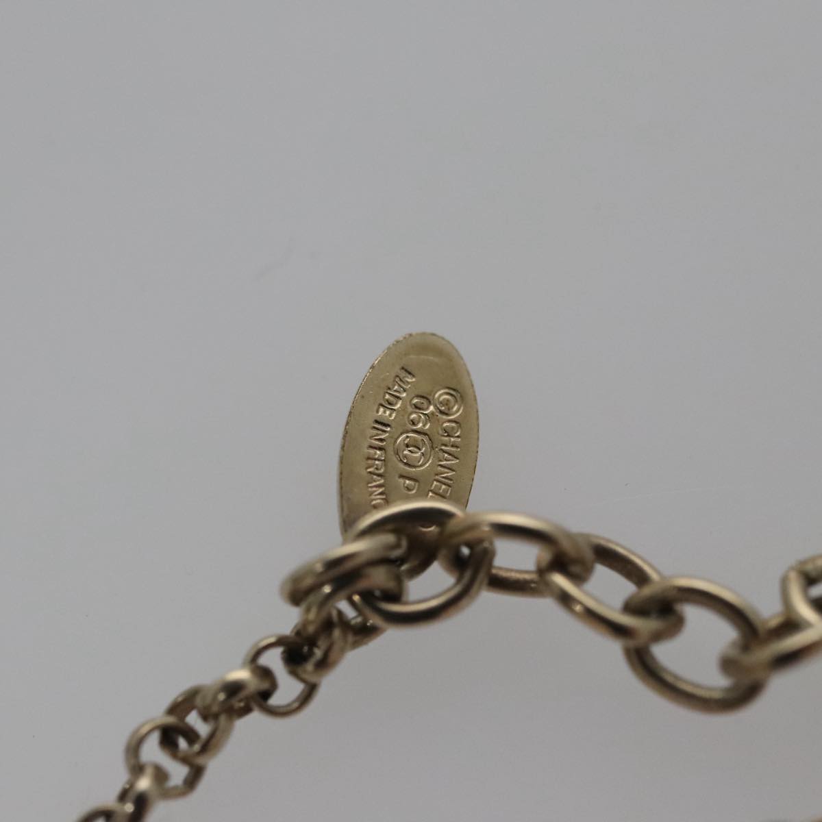 CHANEL Necklace metal Light Blue CC 96804