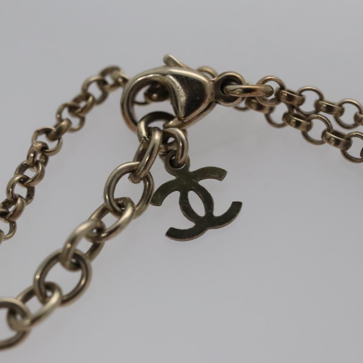 CHANEL Necklace metal Light Blue CC 96804