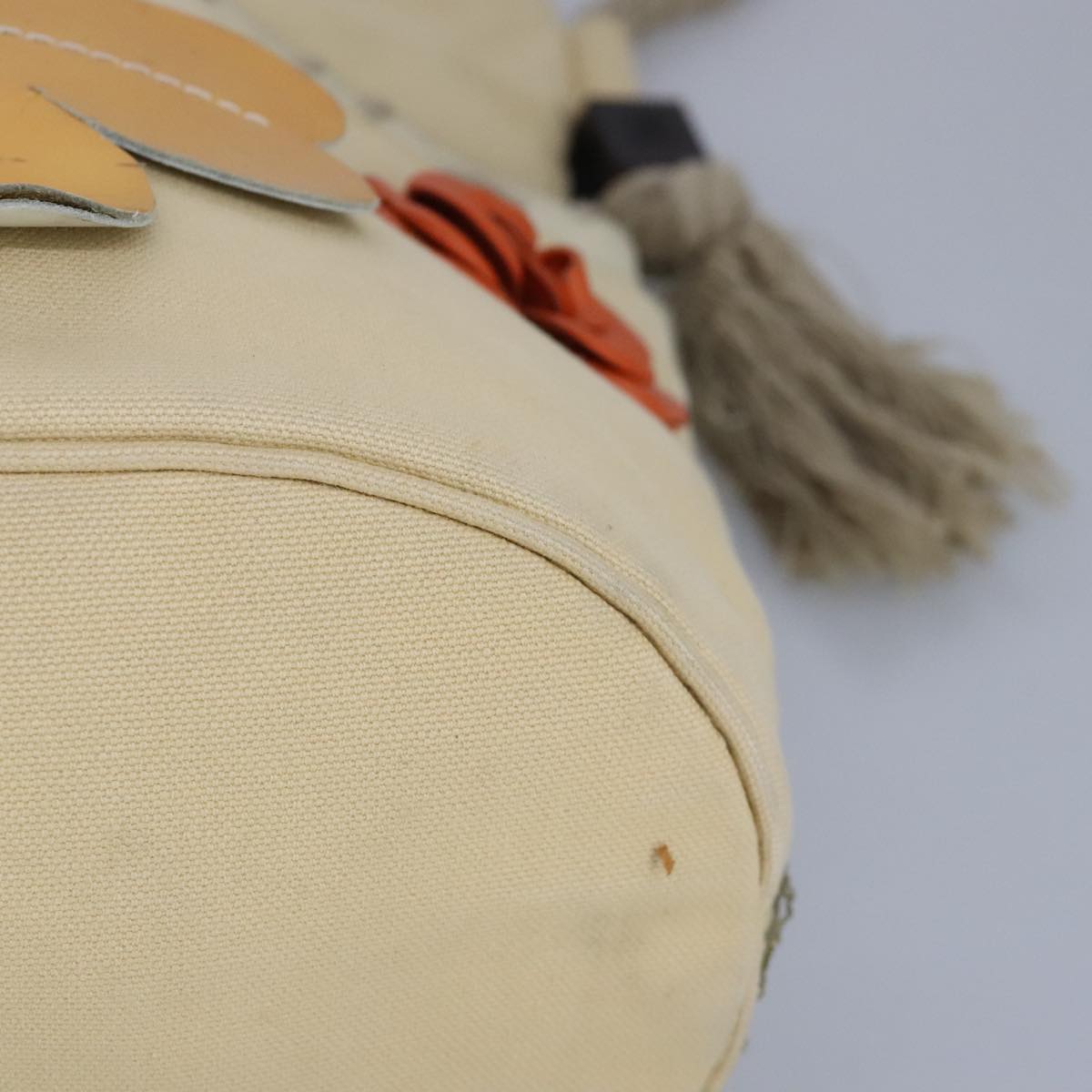 CHANEL Shoulder Bag Canvas Beige CC 97022