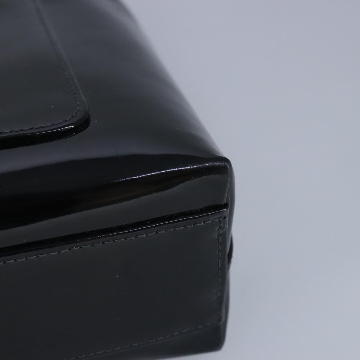 CHANEL Chain Shoulder Bag Patent leather Black CC 97053