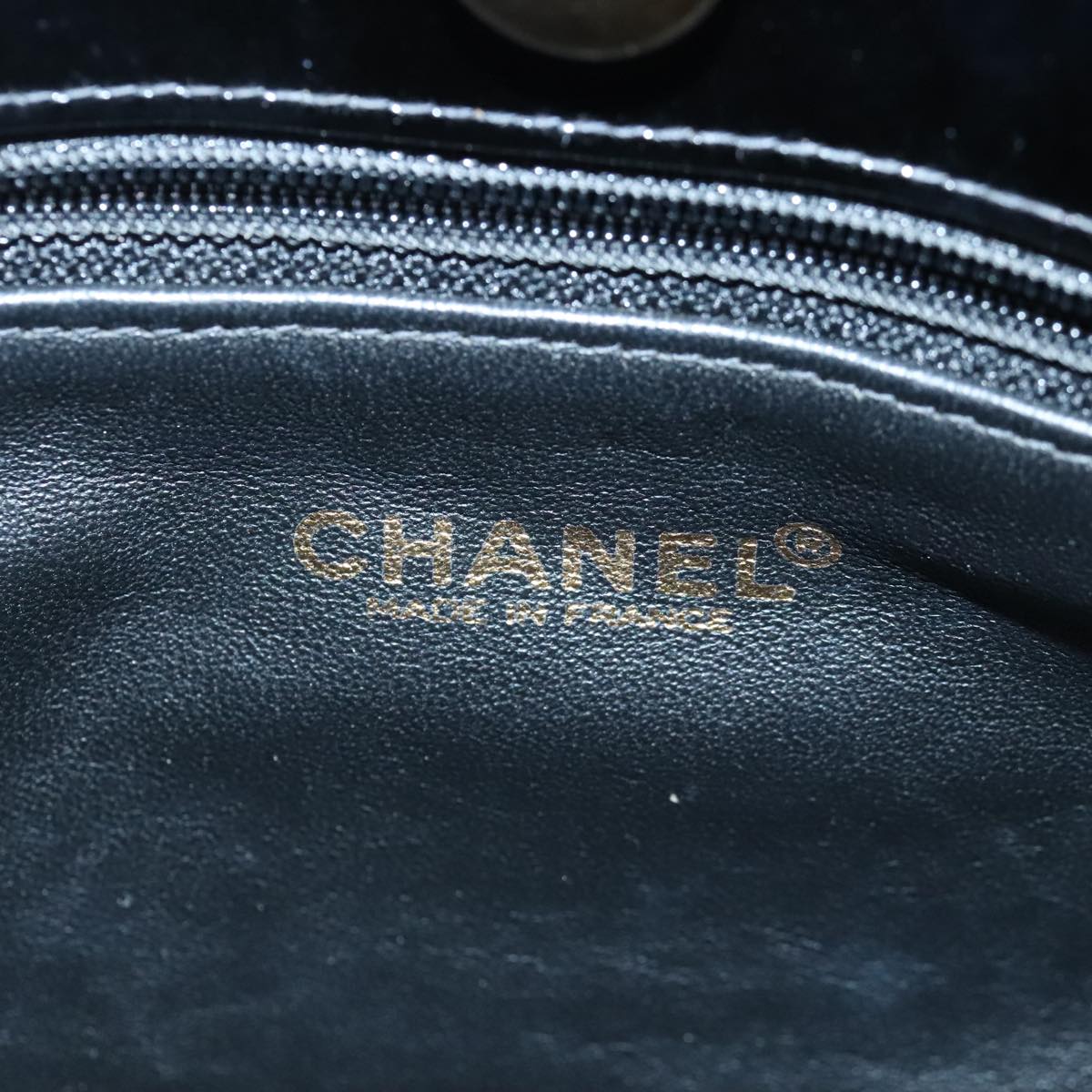 CHANEL Chain Shoulder Bag Patent leather Black CC 97053