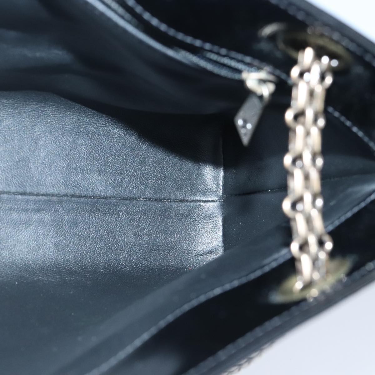 CHANEL Chain Shoulder Bag Patent leather Black CC 97053