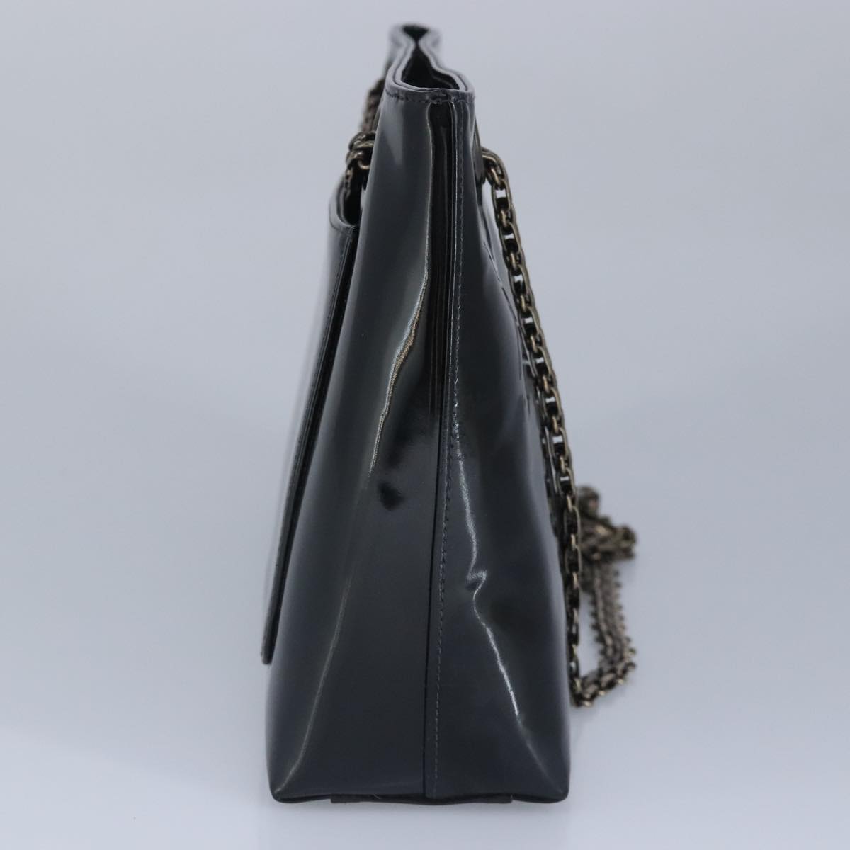 CHANEL Chain Shoulder Bag Patent leather Black CC 97053