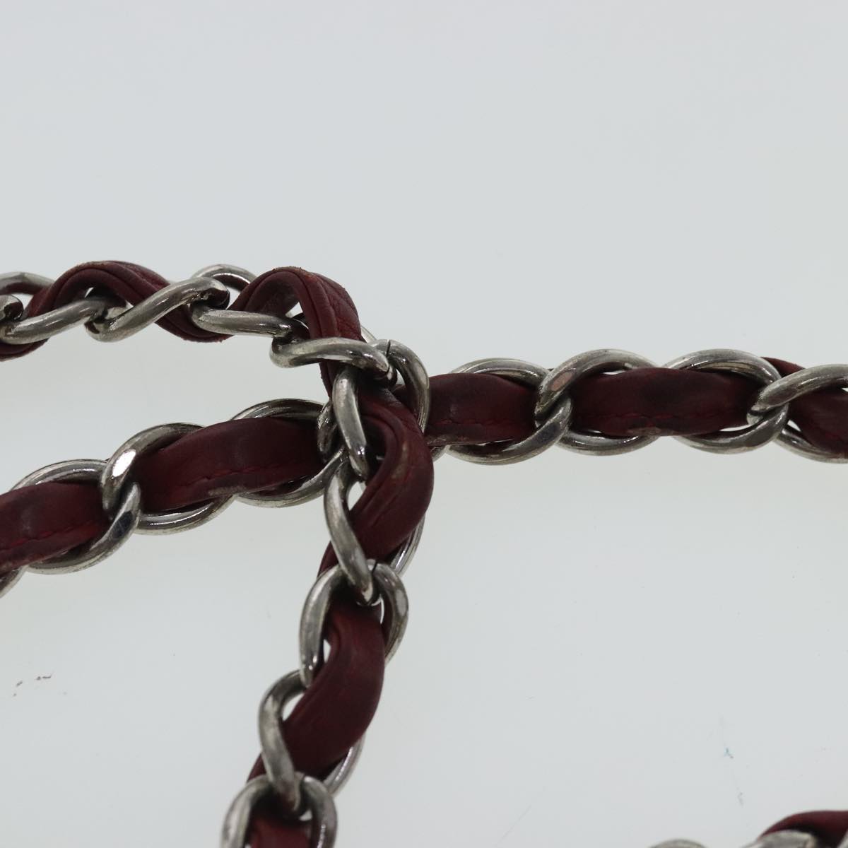 CHANEL Chain Hand Bag No5 Canvas Navy Silver CC 97210