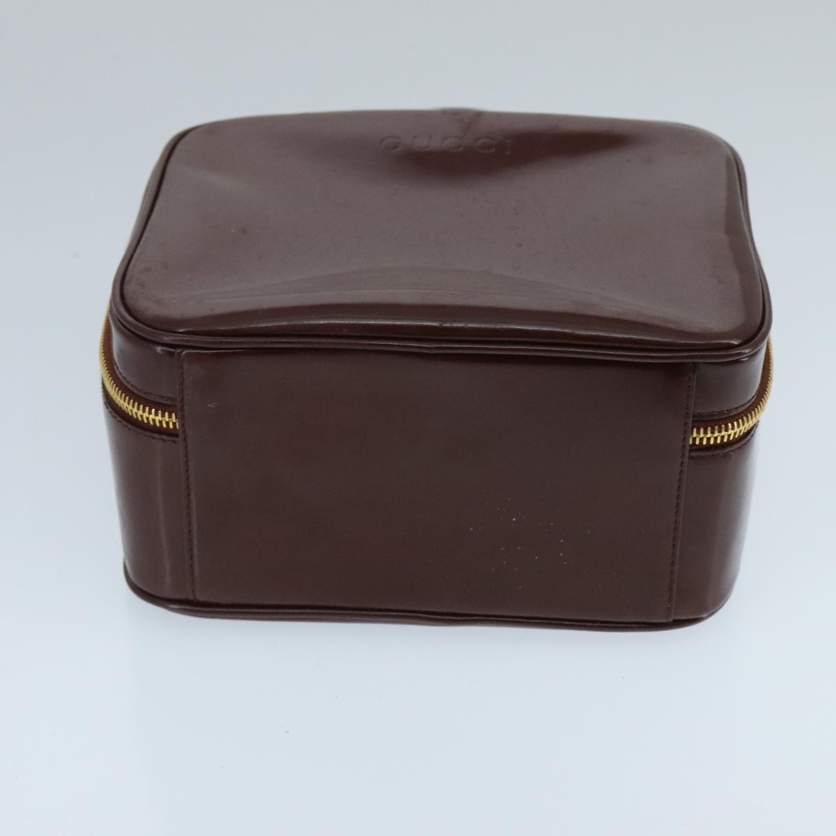 GUCCI Bamboo Vanity Cosmetic Pouch Enamel 2way Brown 000 2040 0323 97359